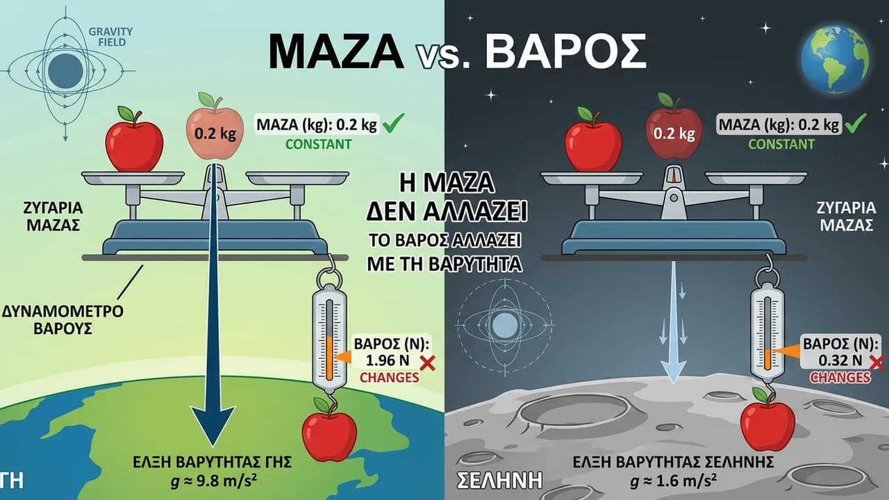 Μάζα και Βάρος: Η Ουσιαστική Διαφορά στη Φυσική